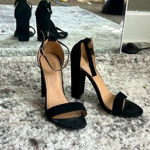 Black open toed heels